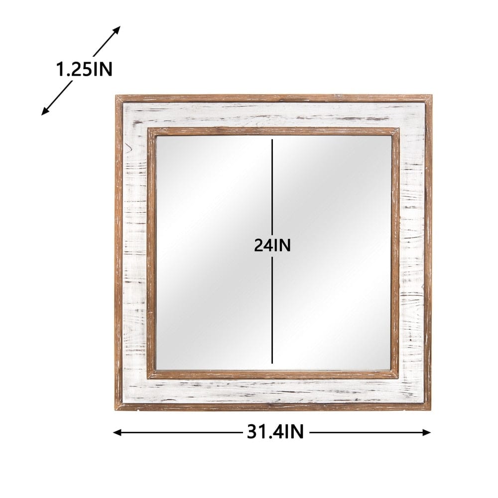 Antique Artisasset Square Wall Mirror