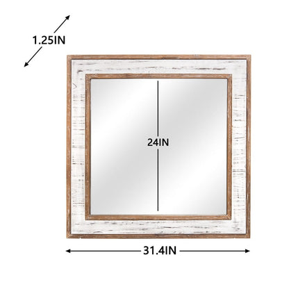 Antiker quadratischer Wandspiegel von Artisasset