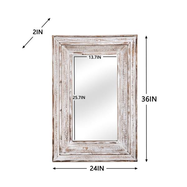 Miroir mural blanc antique