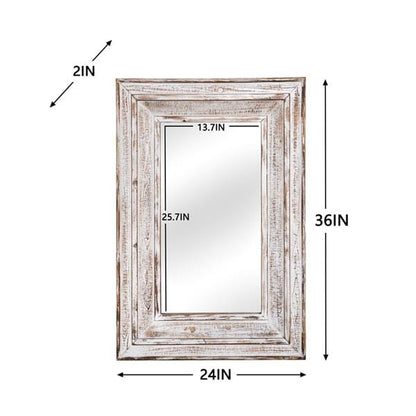 Antique White Wall Mirror