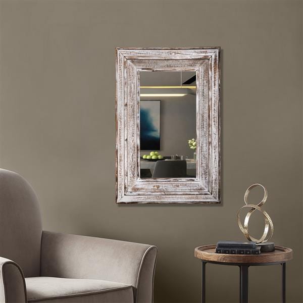 Miroir mural blanc antique