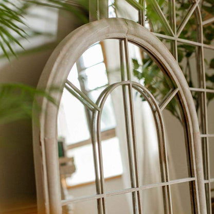 Arched Windowpane Antiqued Accent Mirror