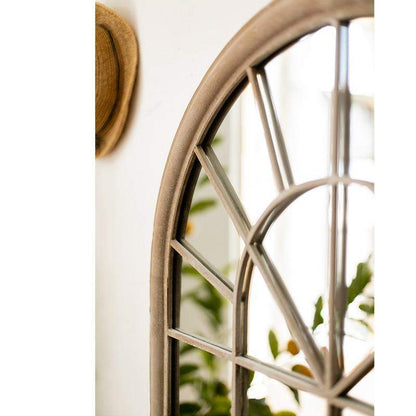 Arched Windowpane Antiqued Accent Mirror