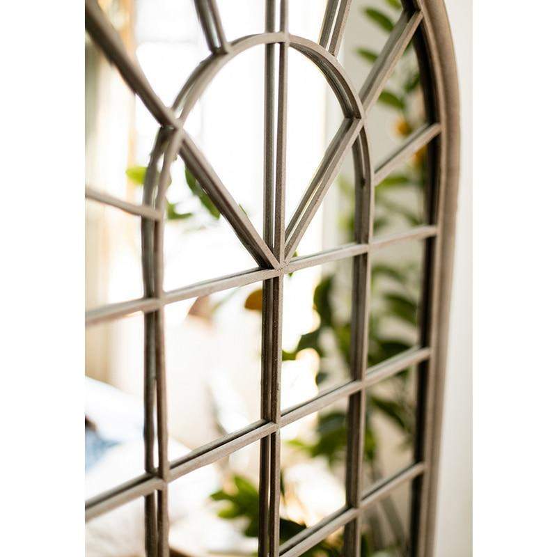 Arched Windowpane Antiqued Accent Mirror