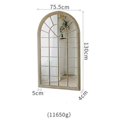 Arched Windowpane Antiqued Accent Mirror