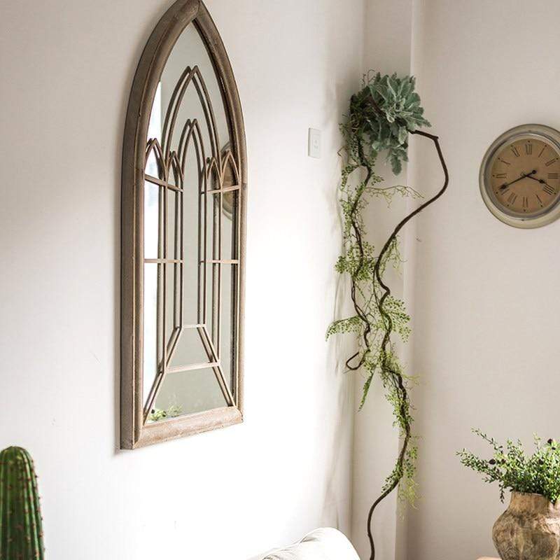 Arched Windowpane Mirror