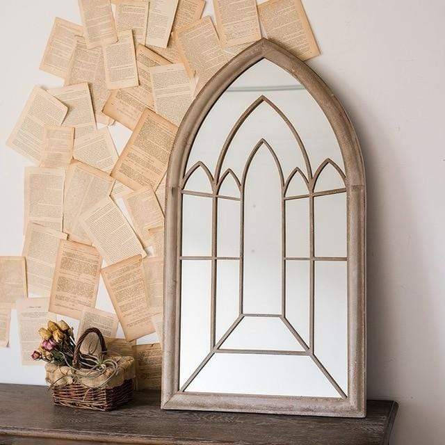 Arched Windowpane Mirror