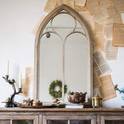 Arched Windowpane Mirror