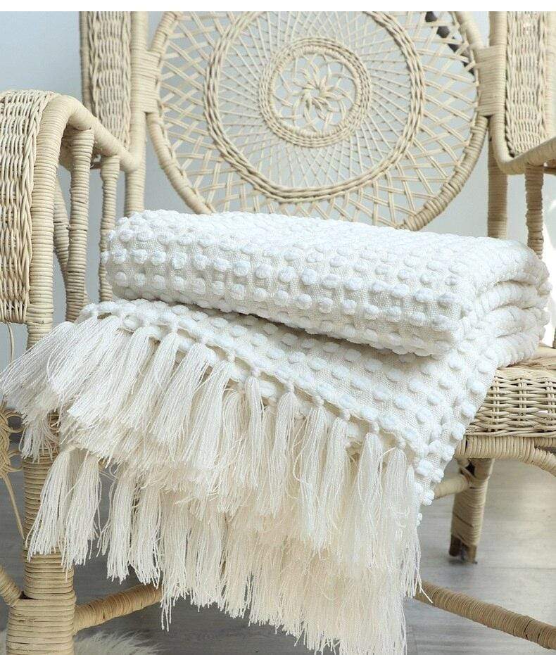 Arlo Knit Throw Blanket with Tassels