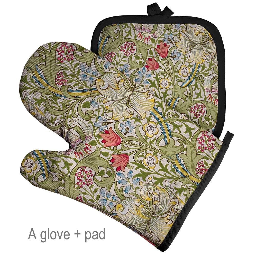 Art Floral Plant Pattern Oven Glove