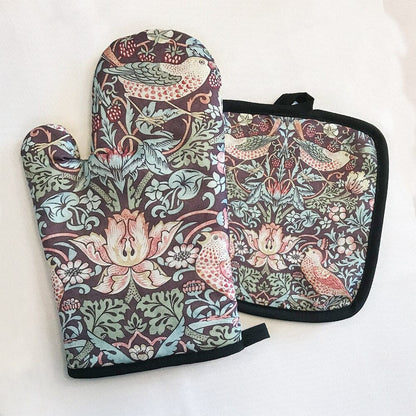 Art Floral Plant Pattern Oven Glove