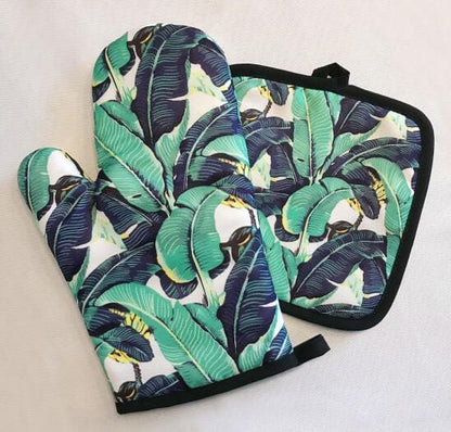 Art Floral Plant Pattern Oven Glove