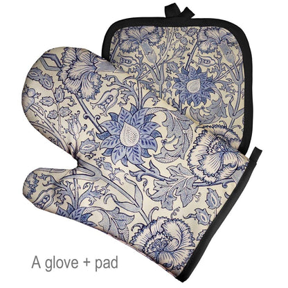 Art Floral Plant Pattern Oven Glove