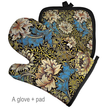 Art Floral Plant Pattern Oven Glove