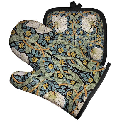 Art Floral Plant Pattern Oven Glove