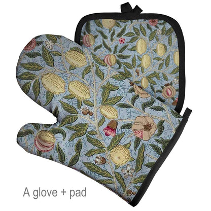 Art Floral Plant Pattern Oven Glove