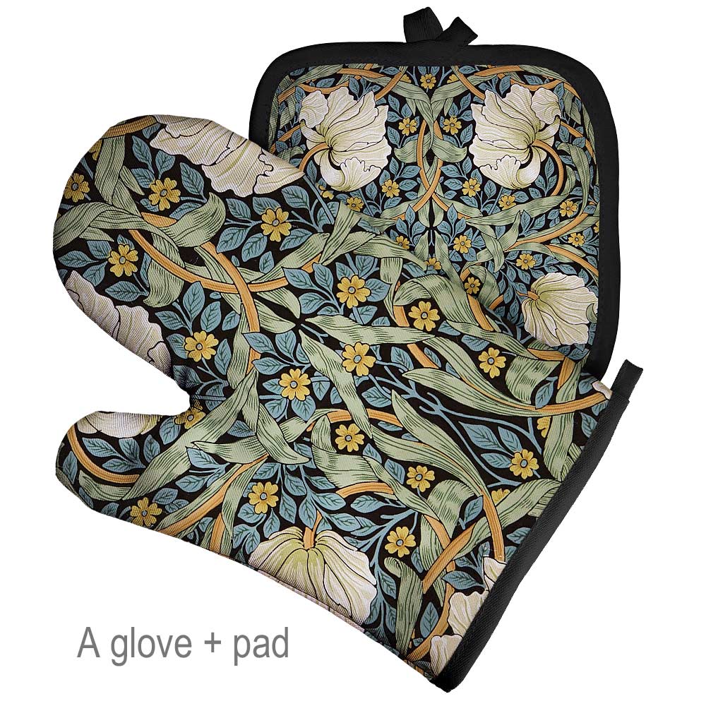 Art Floral Plant Pattern Oven Glove