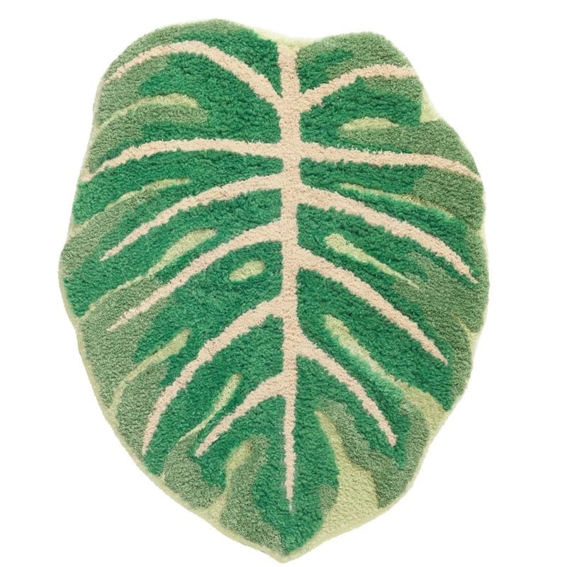 Alfombra de suelo con forma de Monstera Art