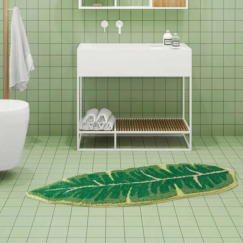 Art Monstera Shaped Floor Rug