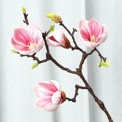 Fiori di magnolia artificiali a 3 teste