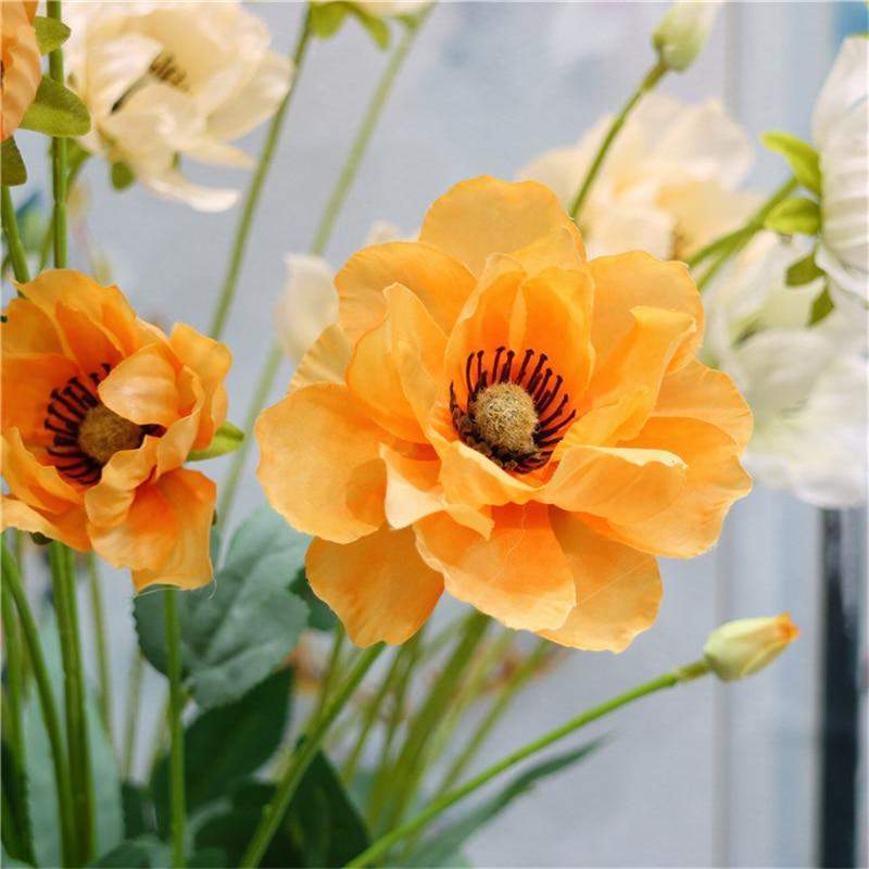 Artificial 8 Branch Poppy Silk Flower