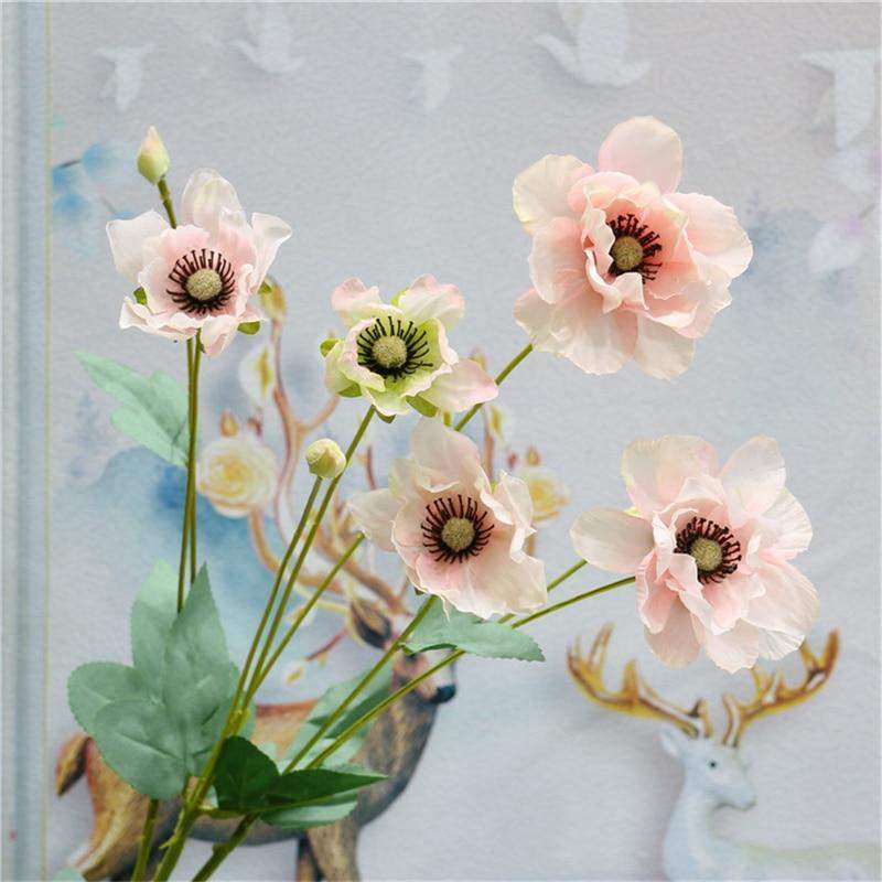 Artificial 8 Branch Poppy Silk Flower