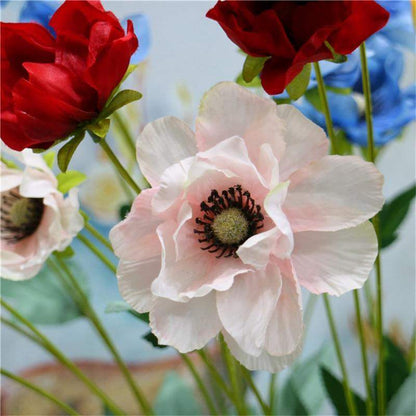 Artificial 8 Branch Poppy Silk Flower