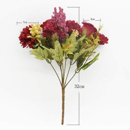 Artificial Bouquet Of Rose + Chrysanthemum