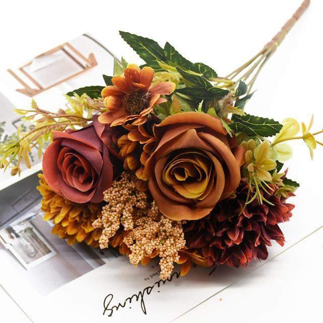 Artificial Bouquet Of Rose + Chrysanthemum