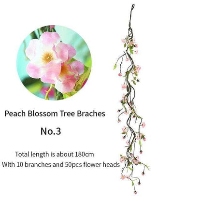 Artificial Peach Blossom Vines