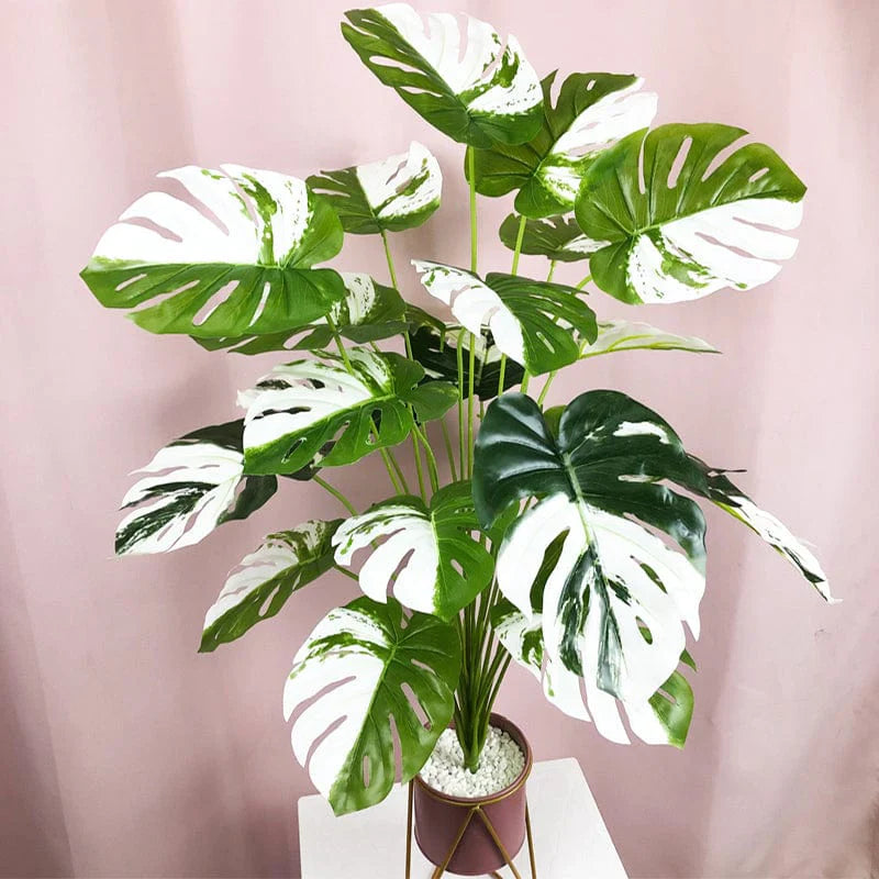 Palma Monstera blanca artificial