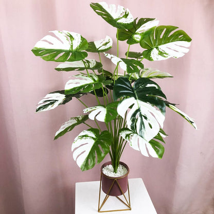 Artificial White Monstera Palm