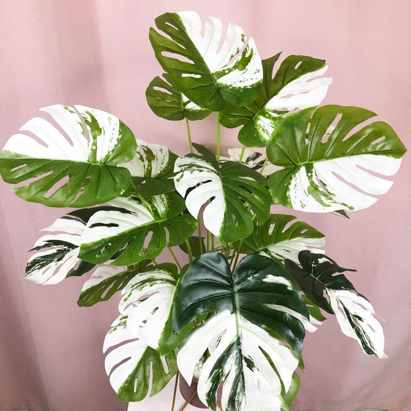 Palmier Monstera blanc artificiel