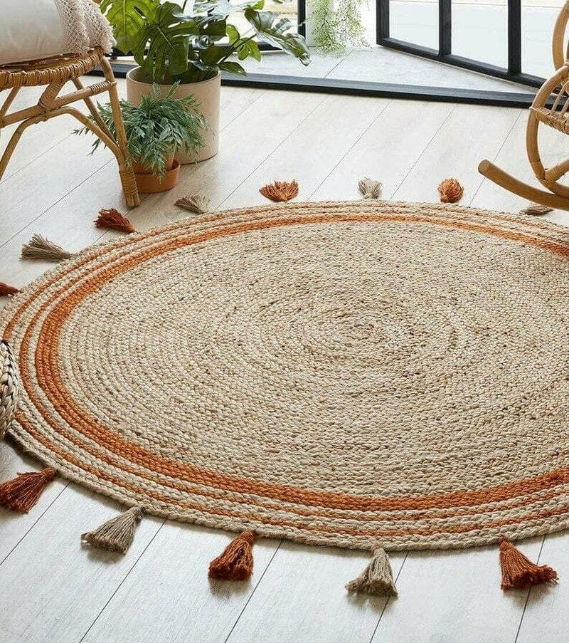 Tapis rond en jute tremble