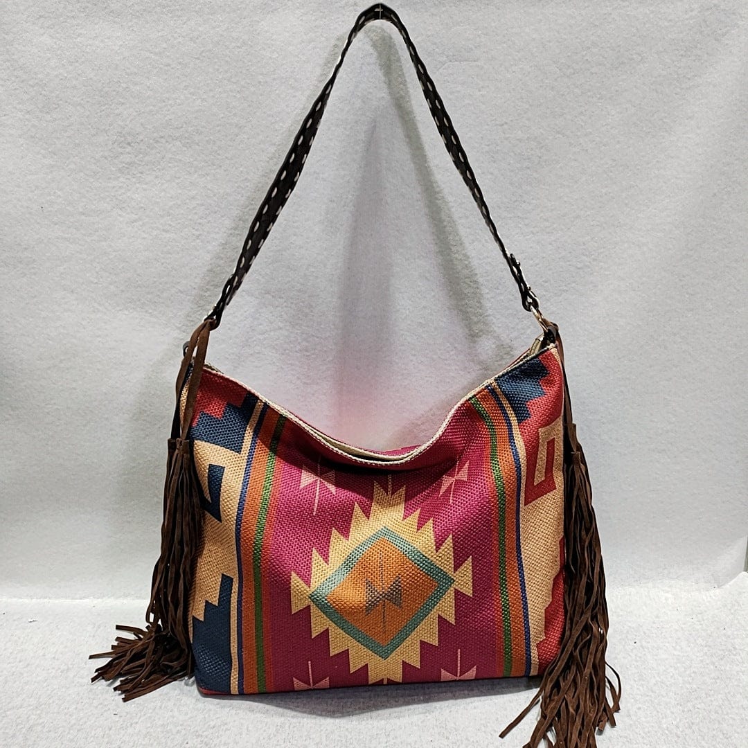 Bolso de hombro Athena con borlas