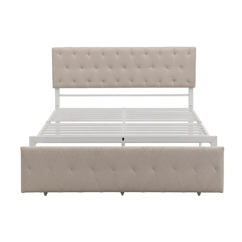 Atlas Metal Platform Bed with a Big Drawer