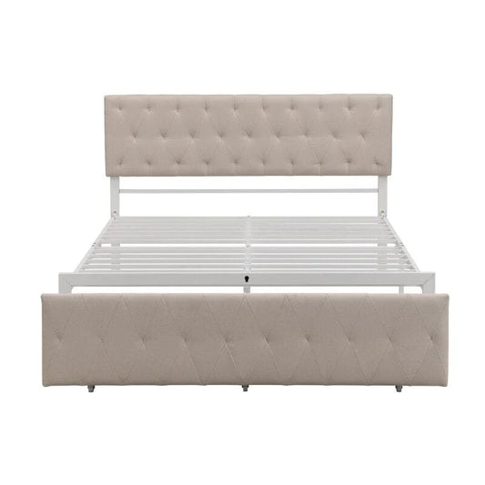 Atlas Metal Platform Bed with a Big Drawer