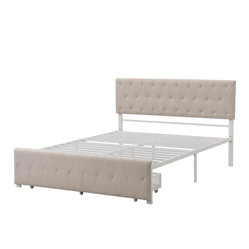 Atlas Metal Platform Bed with a Big Drawer