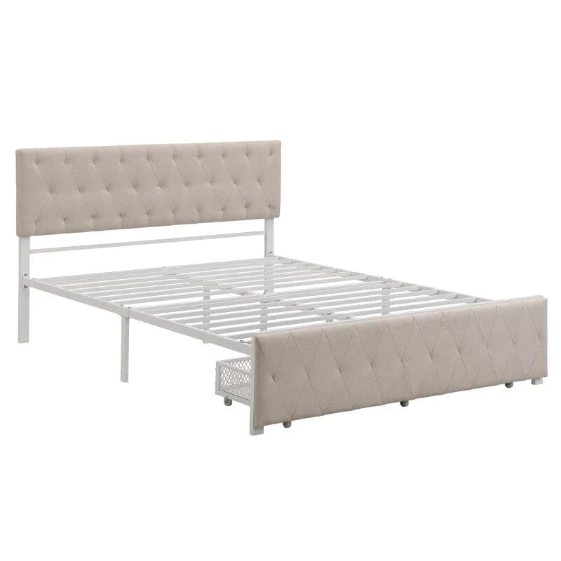 Atlas Metal Platform Bed with a Big Drawer