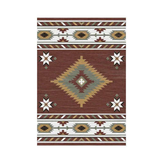 Tapis de style aztèque marron