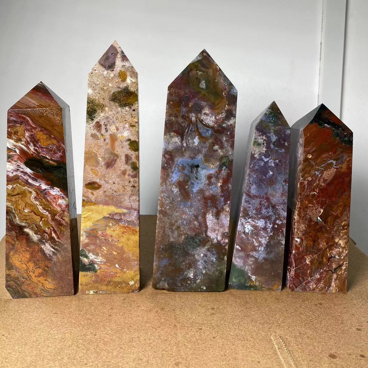 Large Marine Jasper Crystal Tower