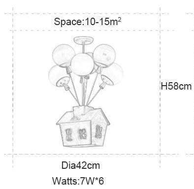 Kronleuchter „Floating House“ aus Ballons 