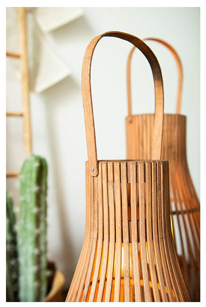 Bamboo Floor Candlestick Lantern