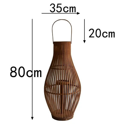 Bamboo Floor Candlestick Lantern