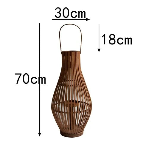 Bamboo Floor Candlestick Lantern