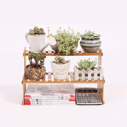 Bamboo Flower Plant Shelf