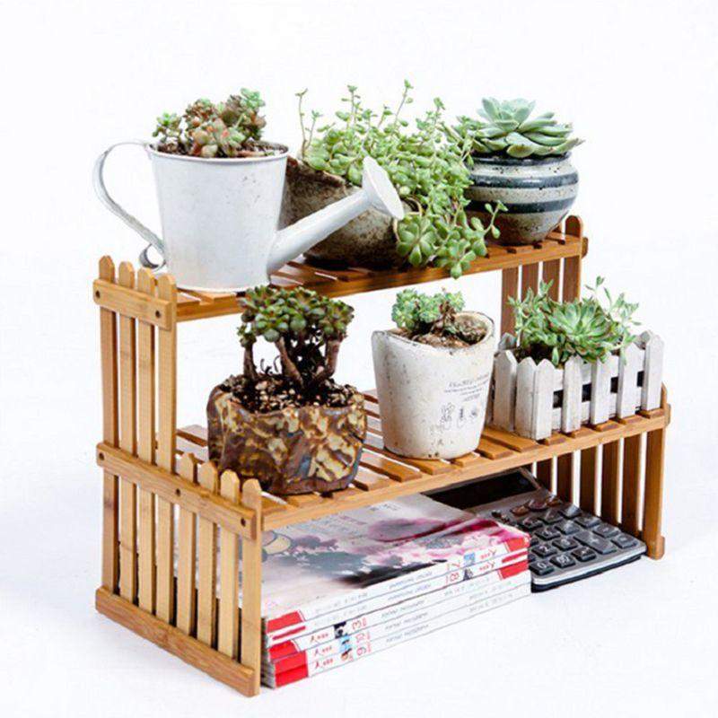 Bamboo Flower Plant Shelf