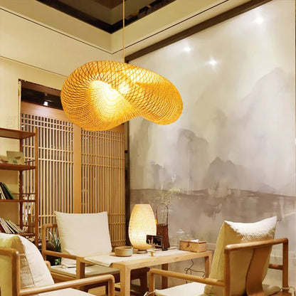 Bamboo Hat Chandelier Light