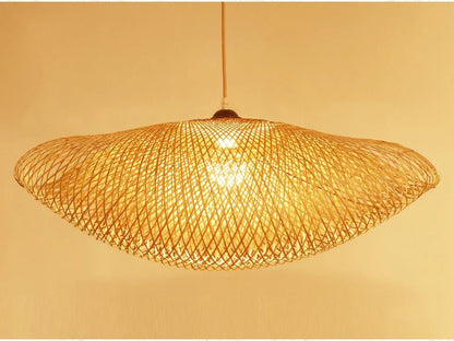 Lustre en forme de chapeau de bambou