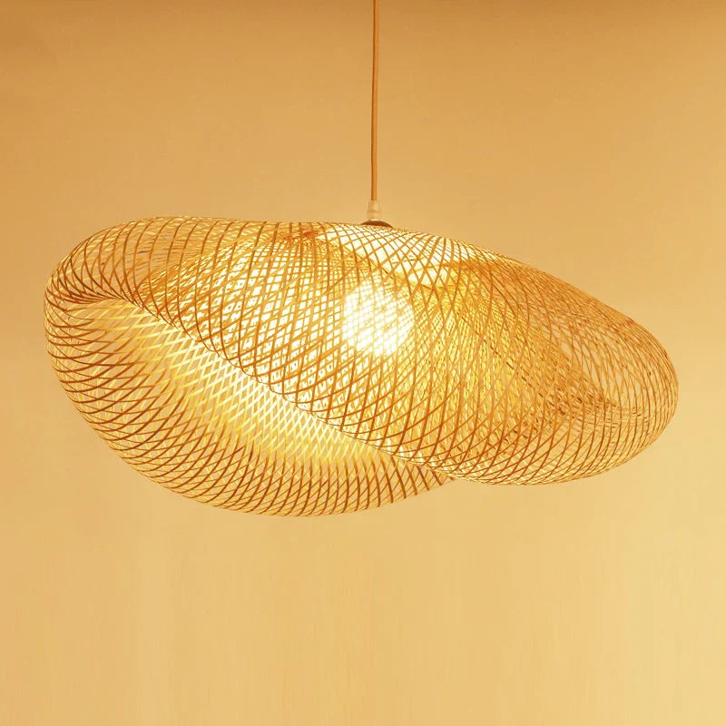 Lustre en forme de chapeau de bambou